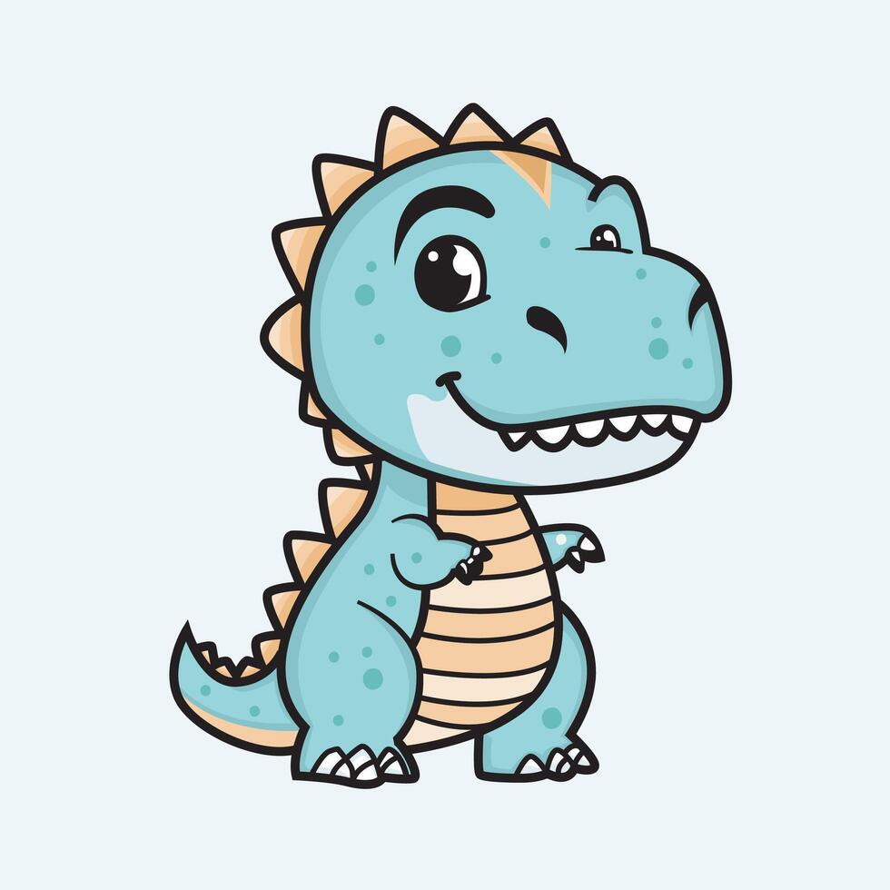 cute dinosaur hand drawn style for kids vector