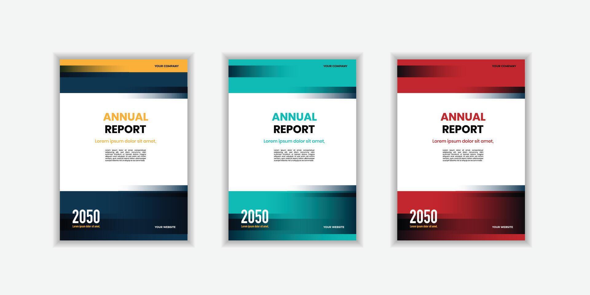 Modern folding ribbon theme book cover template in gradient color. A4 size book cover template for annual report magazine vector