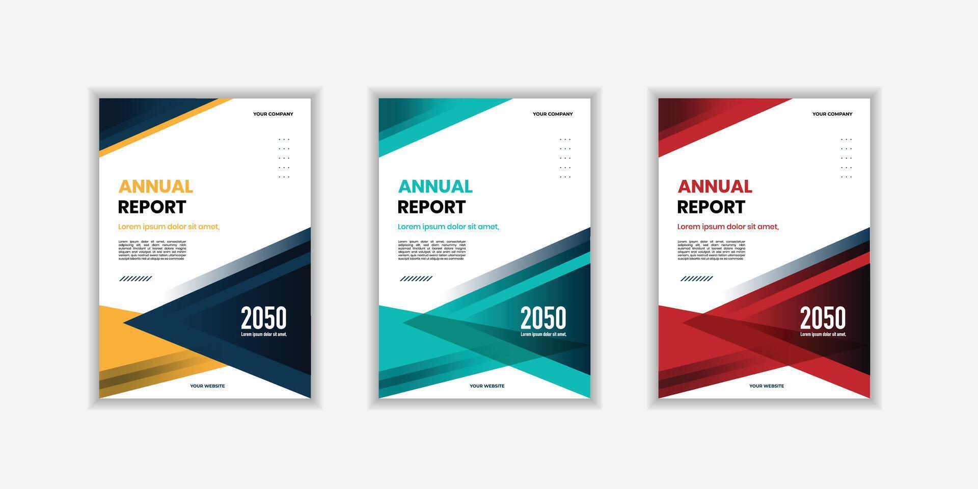 Modern folding ribbon theme book cover template in gradient color. A4 size book cover template for annual report vector
