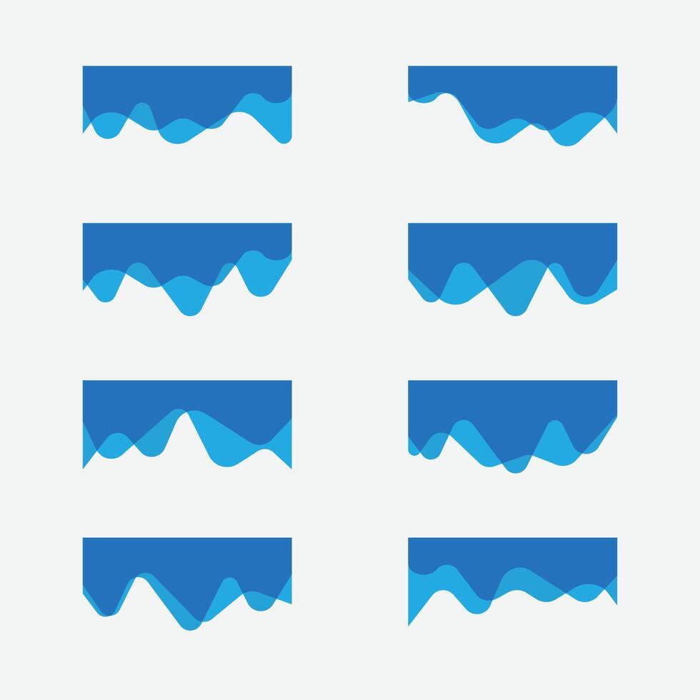 Collection of dividers shape templates. Curve Lines, Wave Collection of Abstract Design Element. Modern separator header for website vector