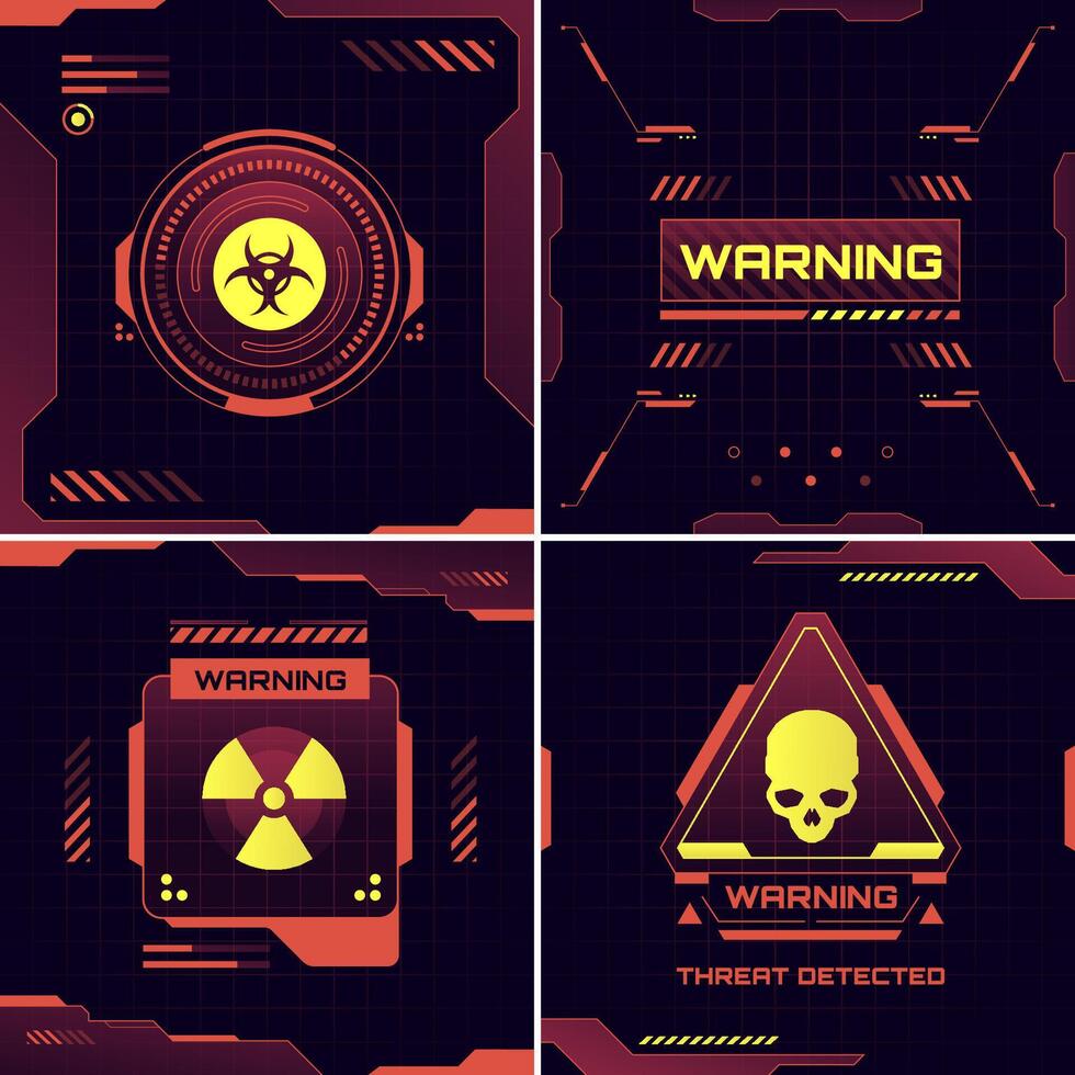 Futuristic warning graphics and symbols vector