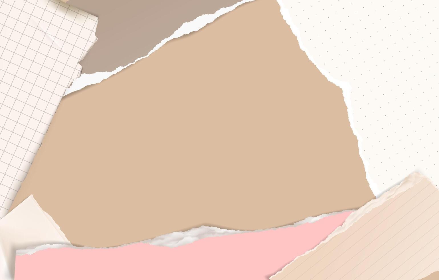 Realistic Brown Torn paper background vector