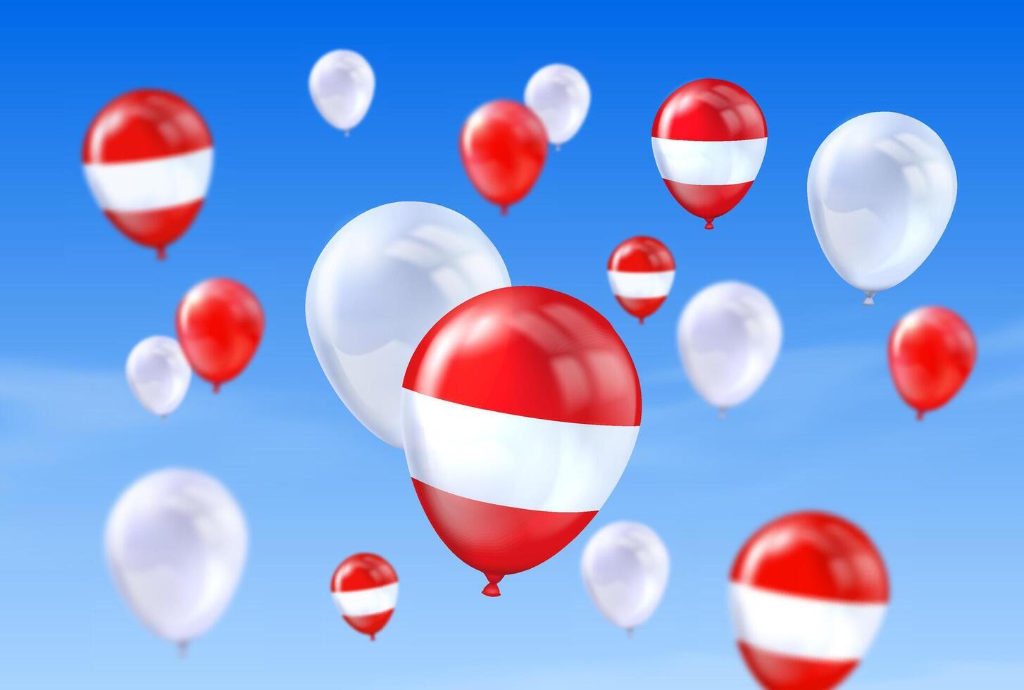 Colorful balloons in blue sky vector