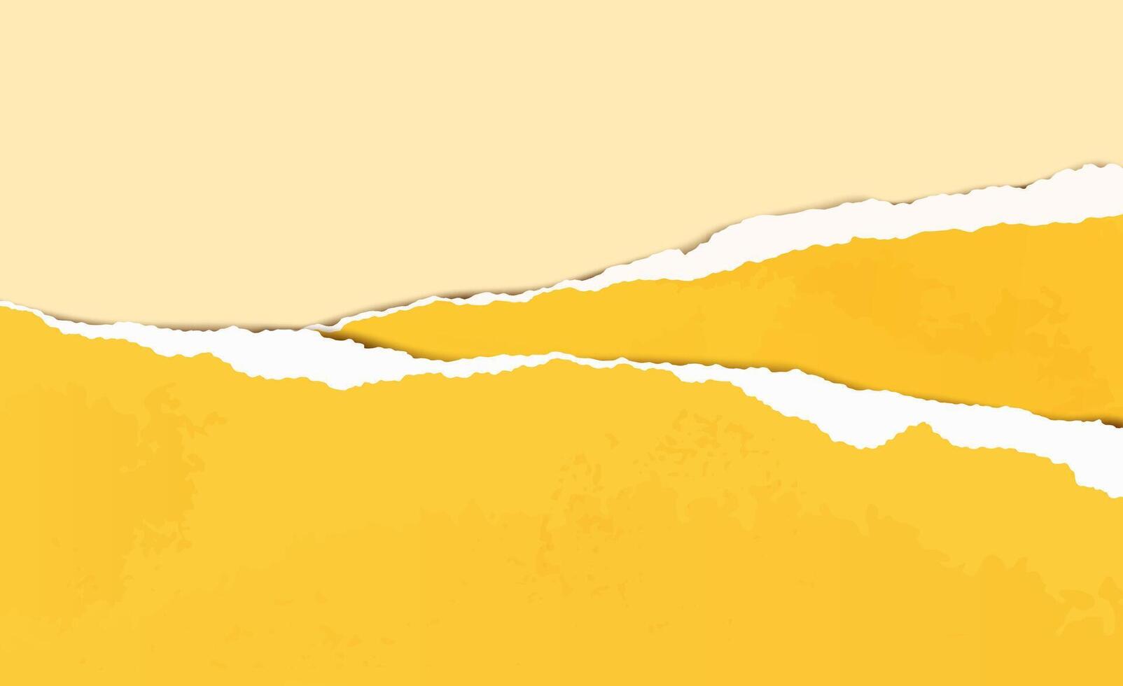 Realistic Yellow Torn paper background vector