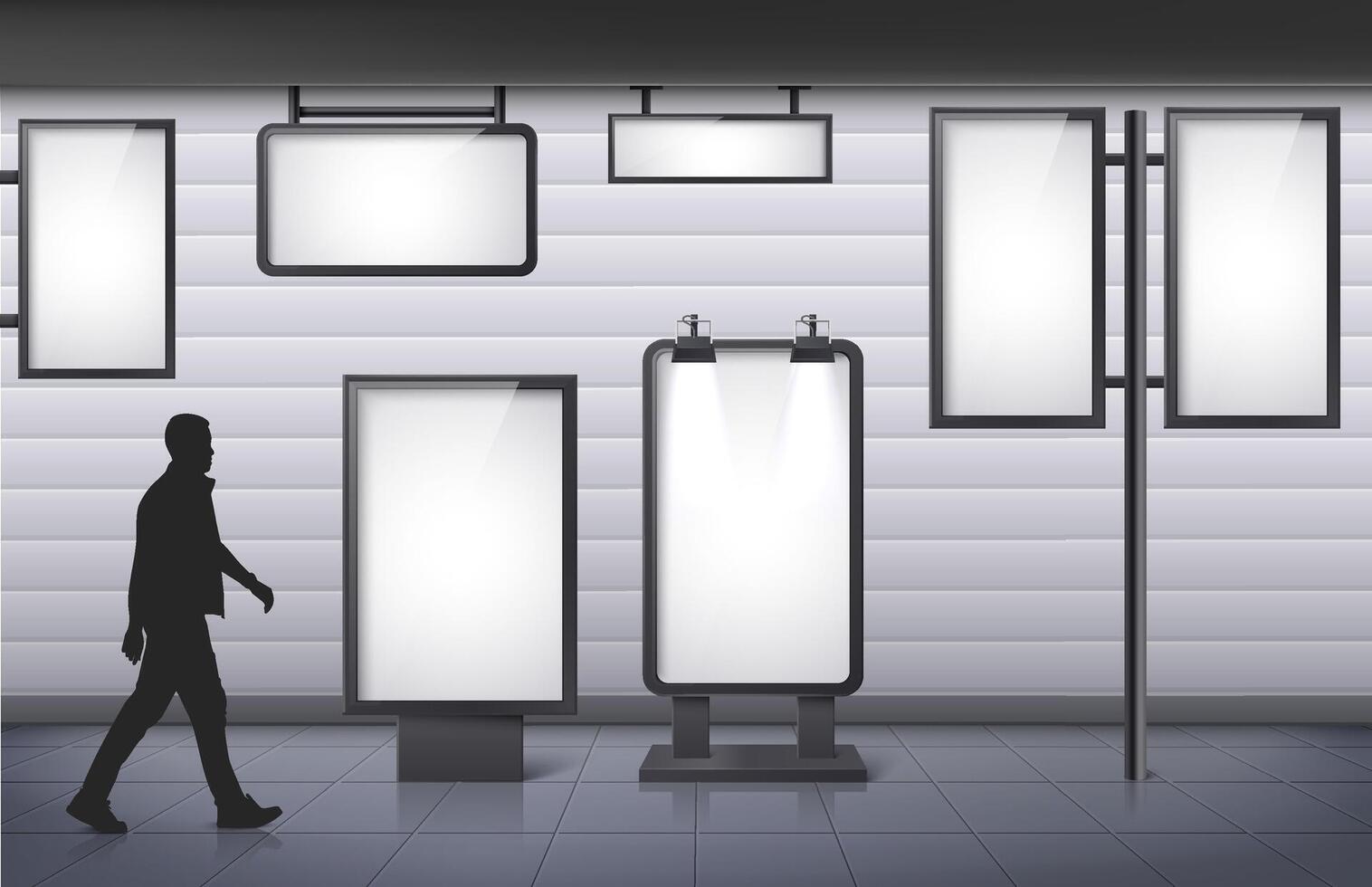 Signage Realistic Mockup composition collection vector