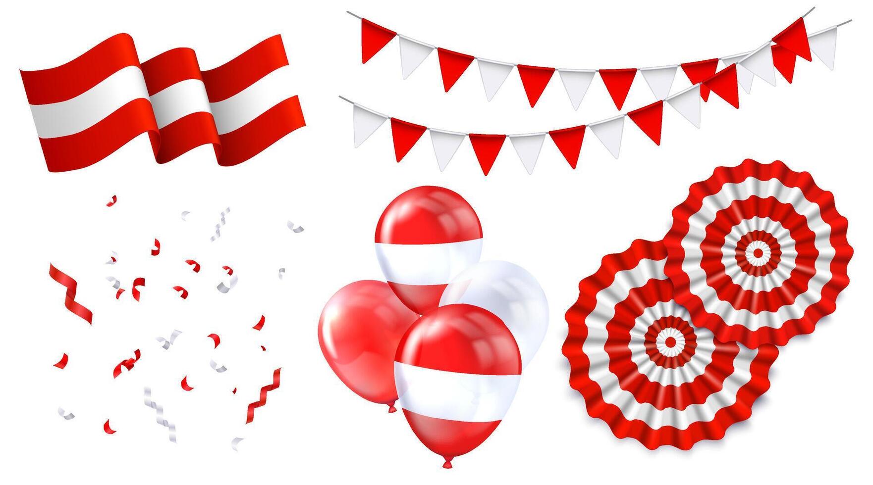 Peruvian Fiestas Patrias Realistic Original Set vector
