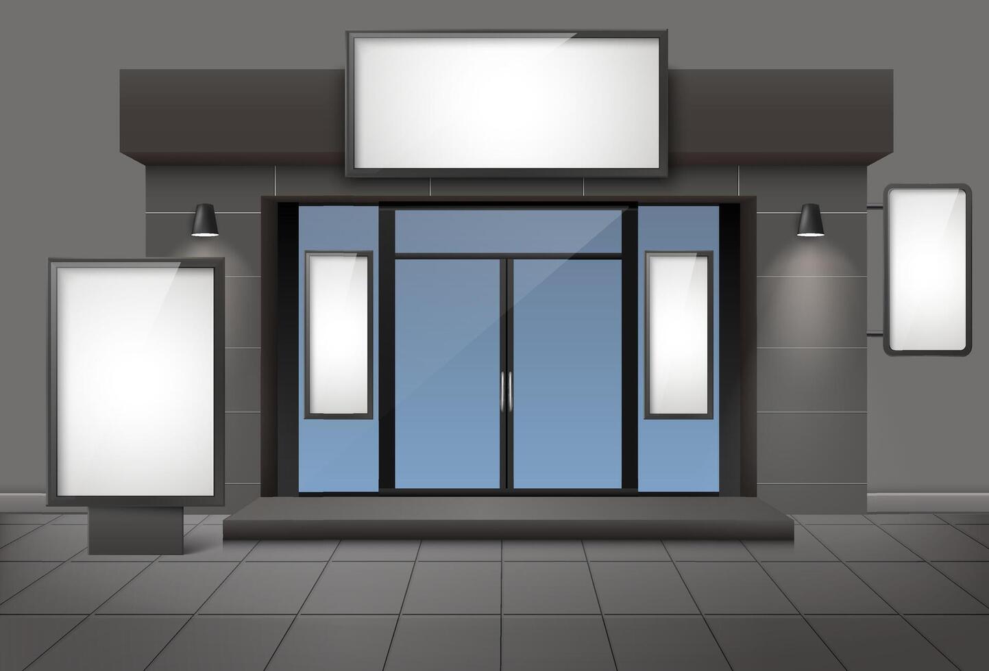 Indoor Signage Realistic Mockup composition vector