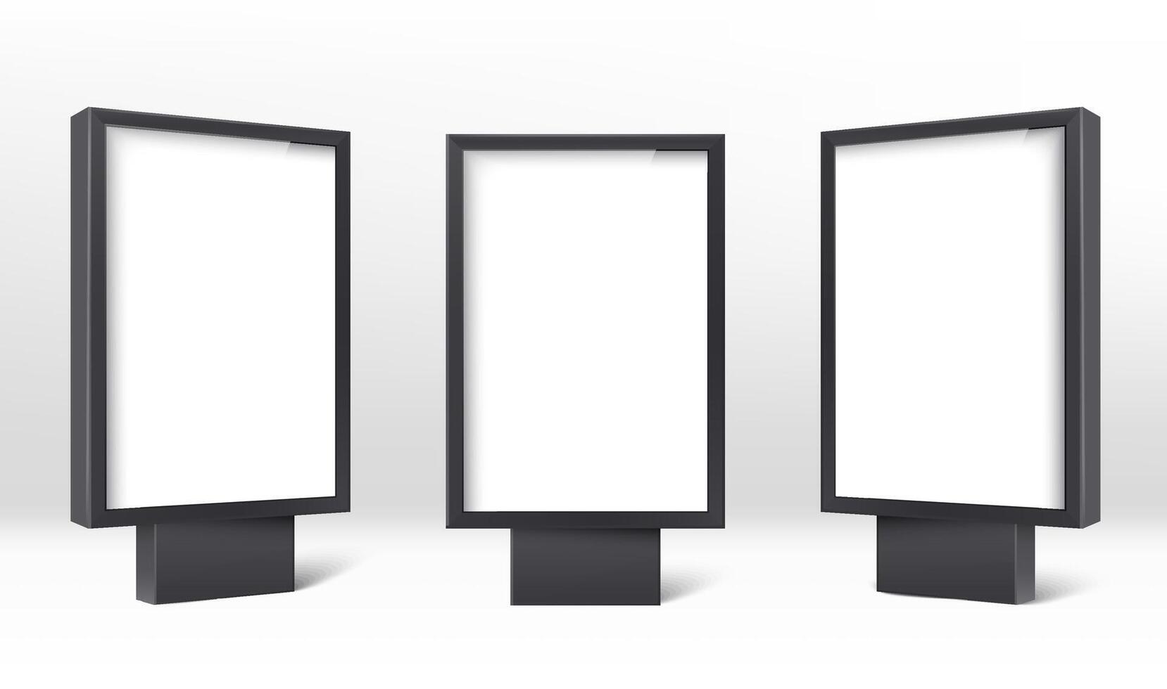 Three Signage Realistic Mockup composition vector