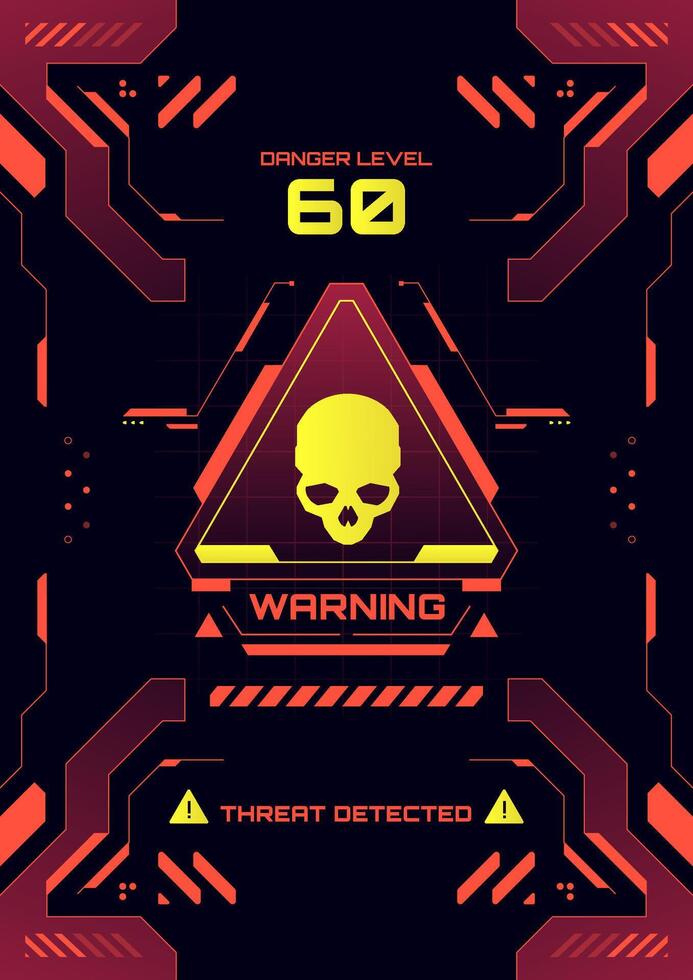 Warning Alert Sign Illustration with Skull vector