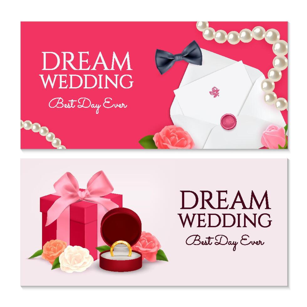 Wedding invitation and gifts illustration vector