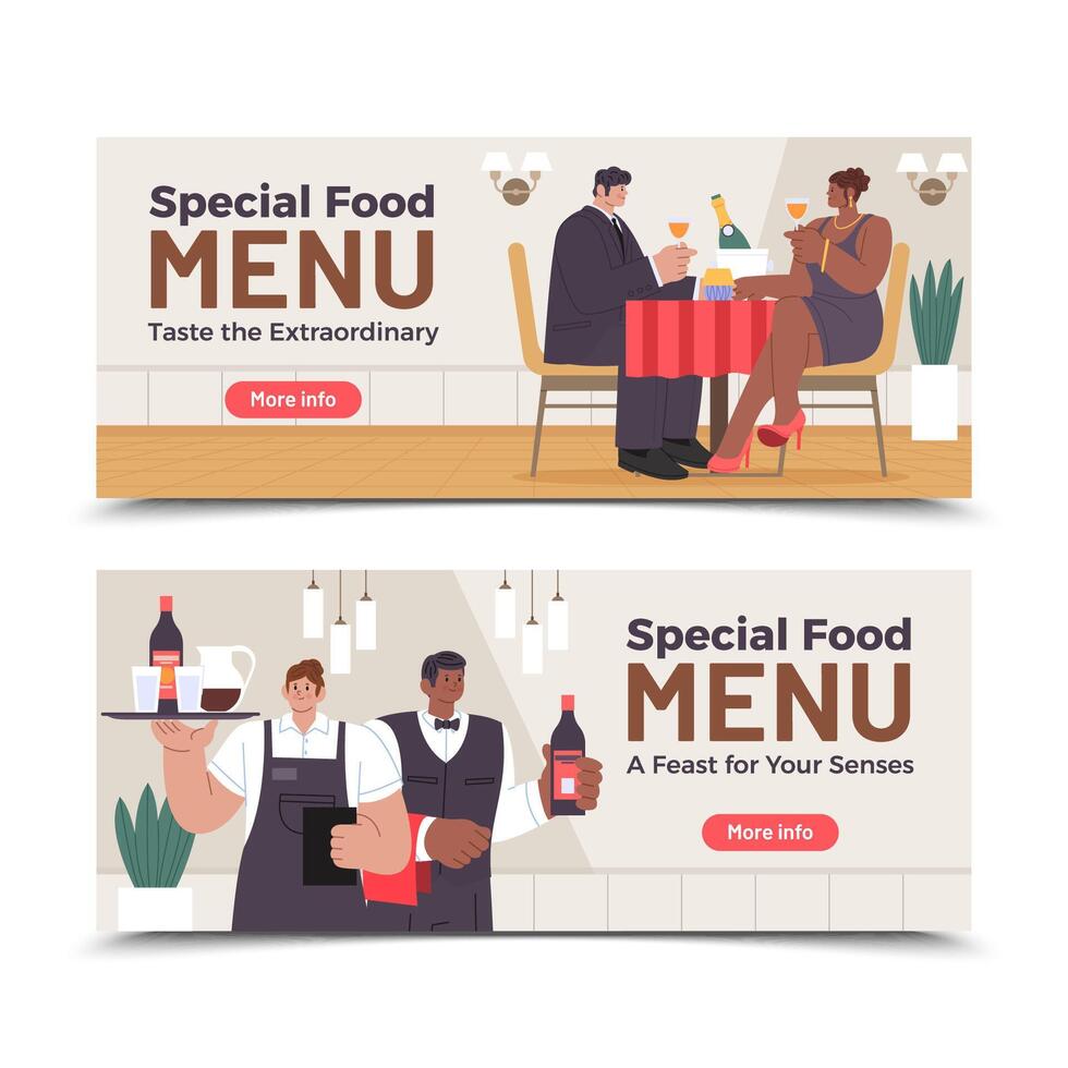 Special food menu showcasing dining experience vector