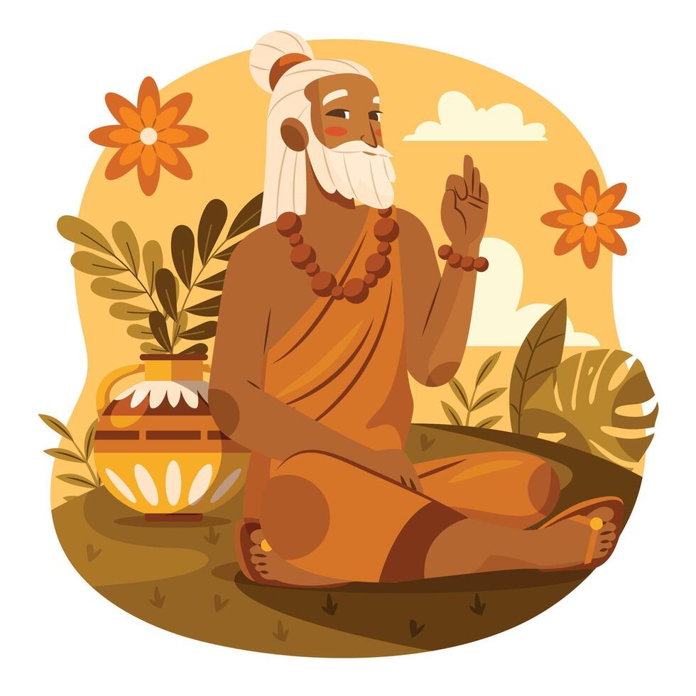 Guru Purnima Spiritual Celebration Illustration vector