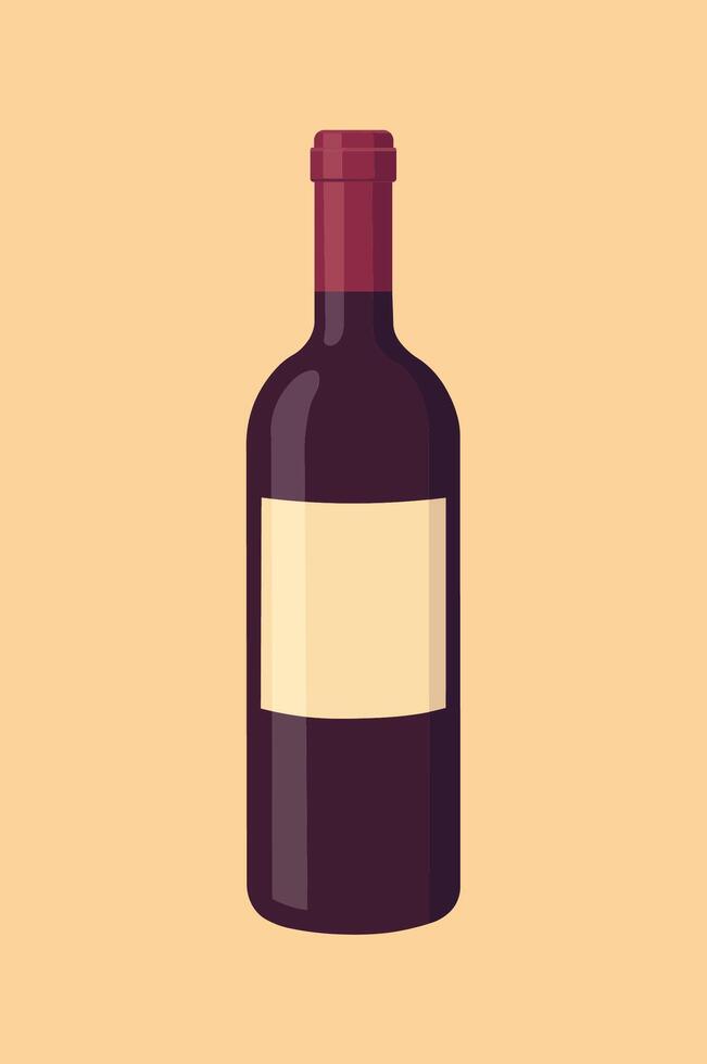 A bottle of wine on a yellow background vector