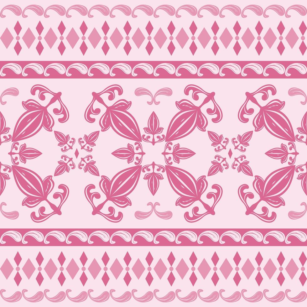 Traditional antique touch pink color scheme gives it a soft feminine luxurious aesthetic. Classy Flourish Rococo Baroque ornament detailed of medieval style for expensive decor textiles carpet garment vector