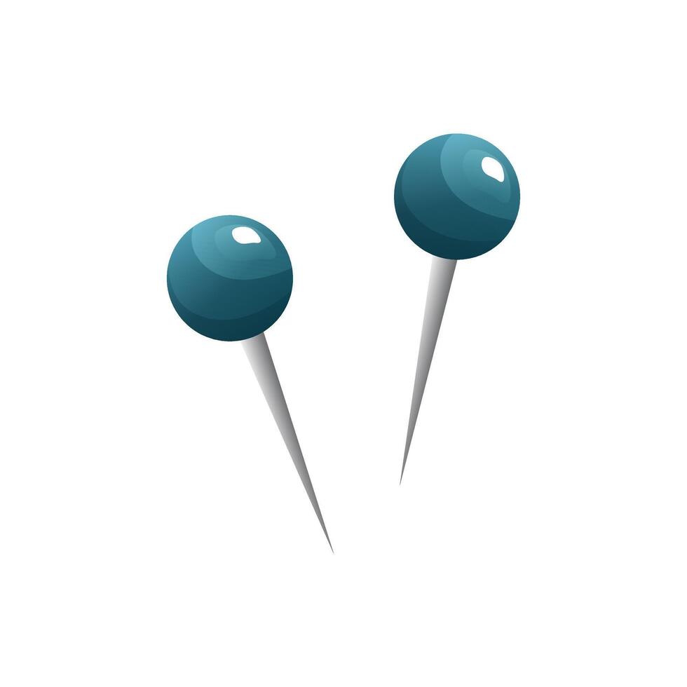 Push pins flat symbol. Pushpins, sewing tools and accessories. illustration. vector