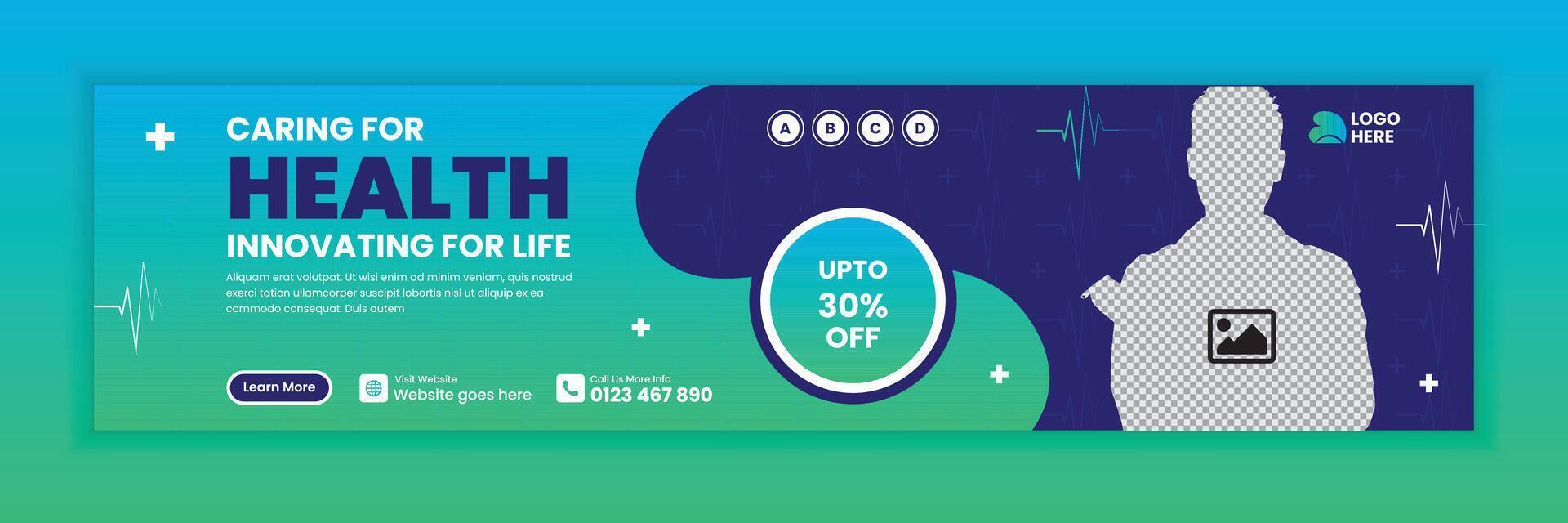 Hospital and Health Clinic LinkedIn Banner for Professionals vector