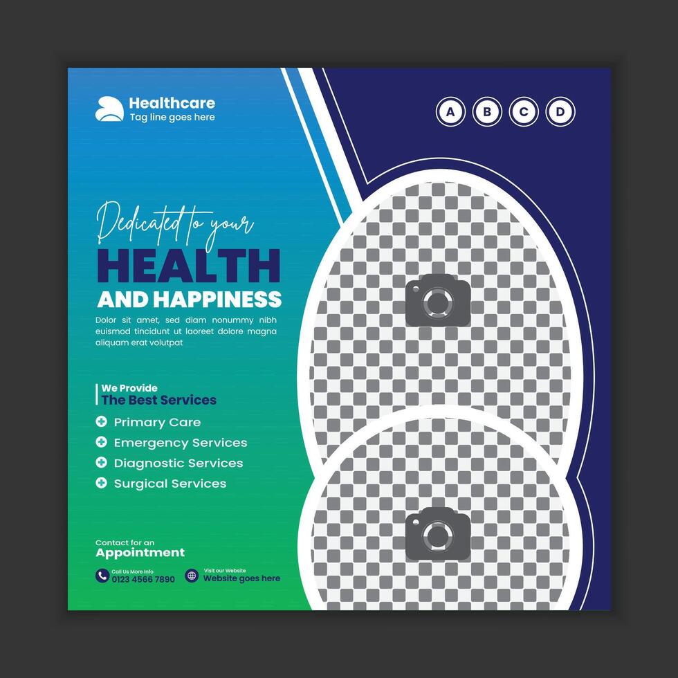 Medical Clinic Web Banner and Social Media Design Layout vector