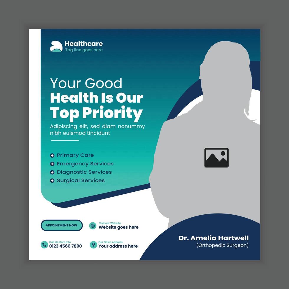 Social Media Post Design for Medical and Clinic Services vector