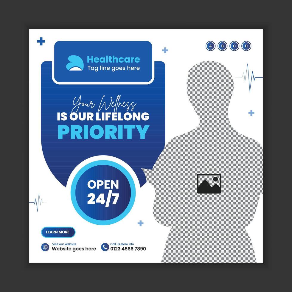 Medical and healthcare services social media post banner design, Clinic and doctor Appointment web banner, and online post template vector