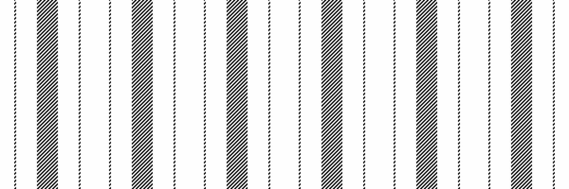Hunter texture textile pattern, revival seamless vertical. Prder background stripe lines fabric in white and black colors. vector
