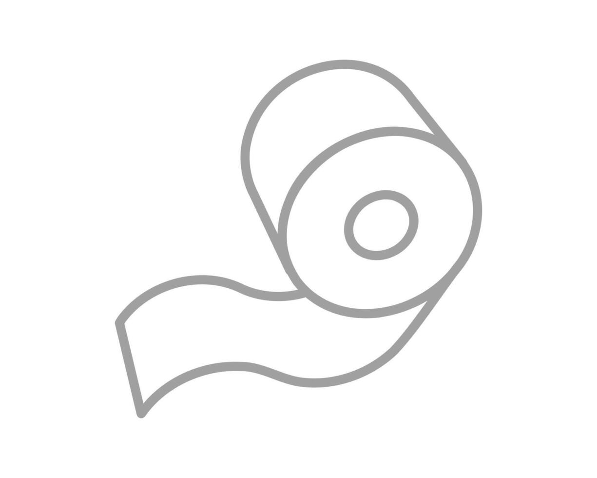 Simple line art illustration of a roll of tape or paper. Perfect for web design, app icons, or to represent concepts of unwinding, process, or continuity. vector