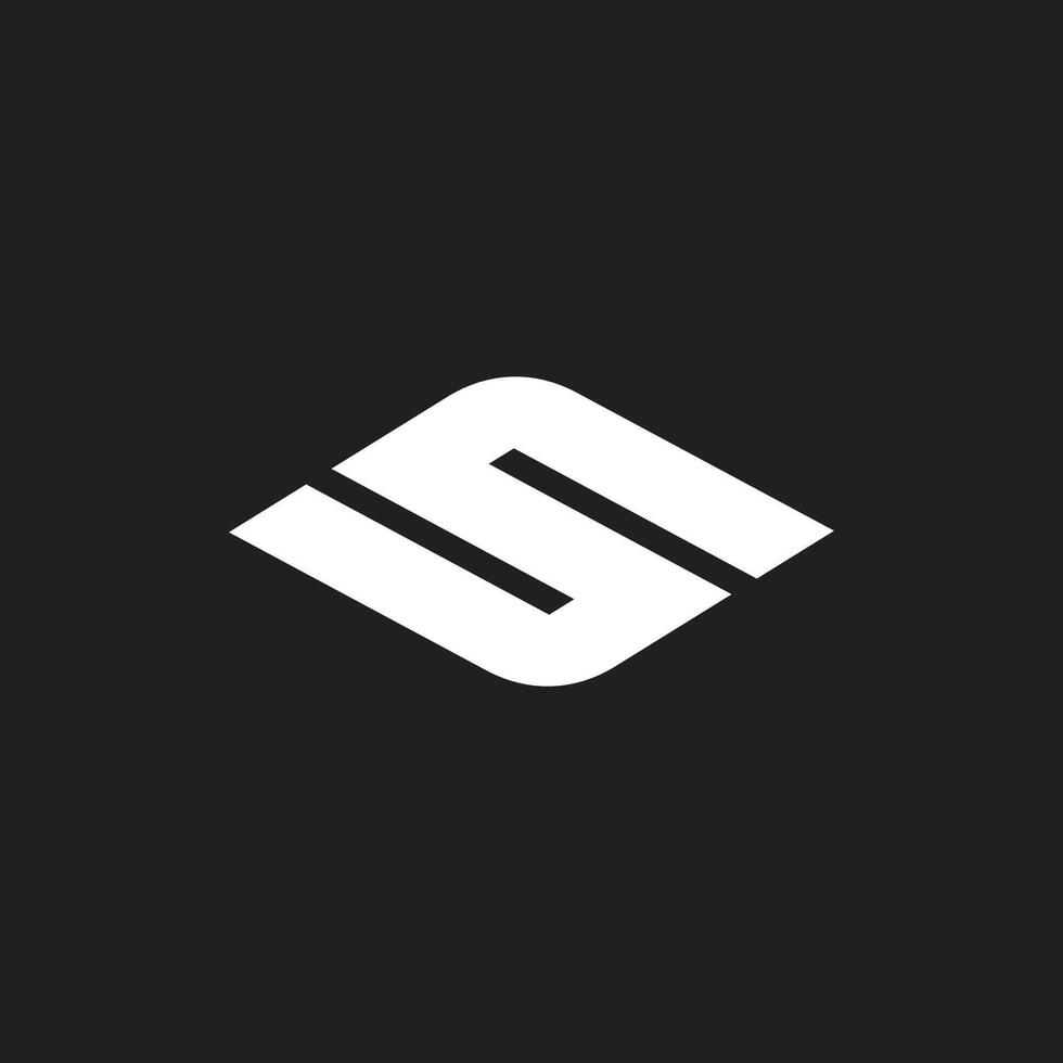 letter s simple stripe geometric logo vector