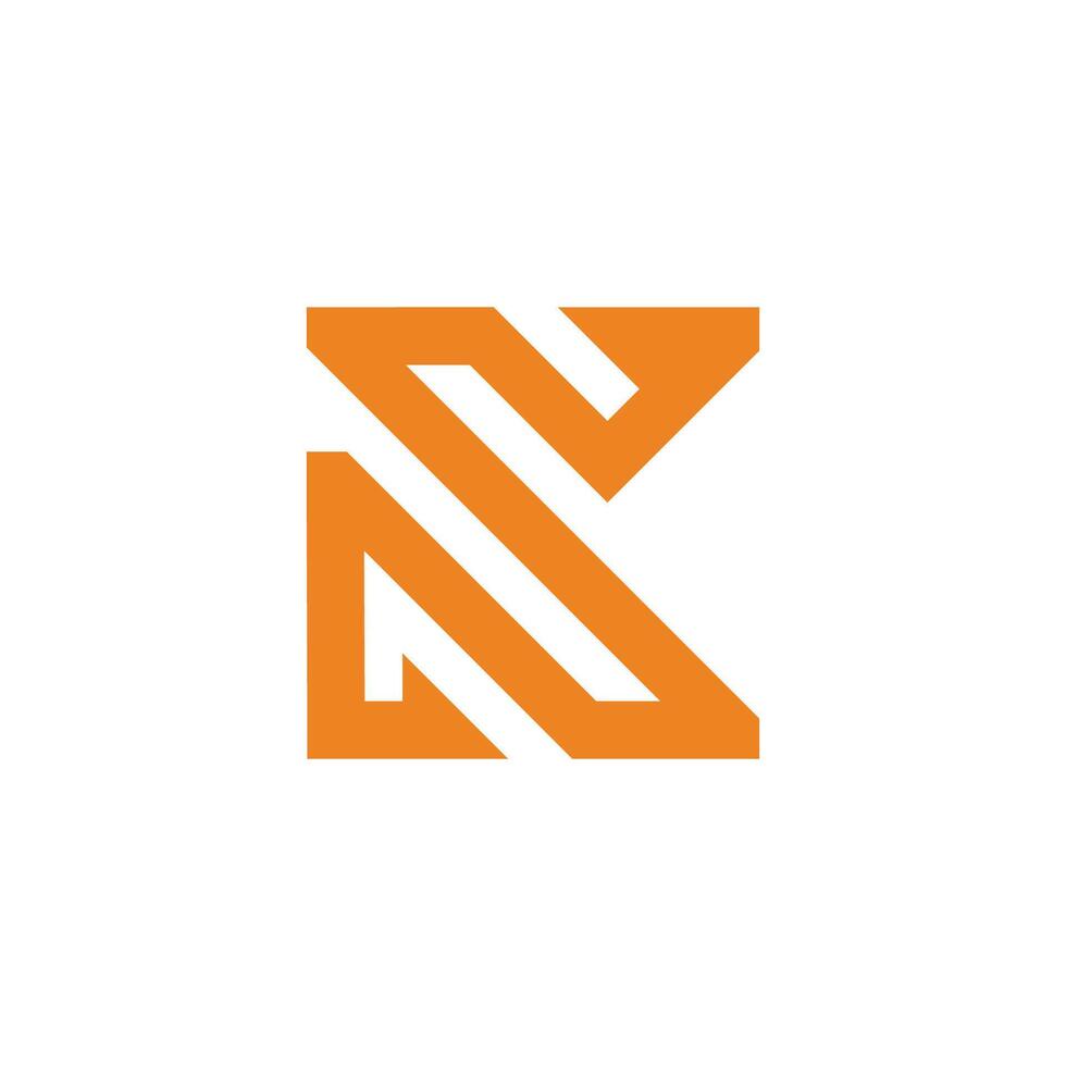 letter nsk simple stripes geometric logo vector
