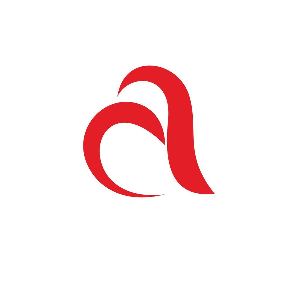 letter a curves heart love child medical logo vector