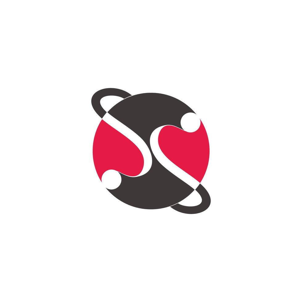letter ss simple circles dots abstract colorful logo vector