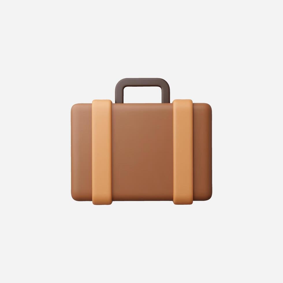 A simple brown suitcase, representing travel and adventure. vector