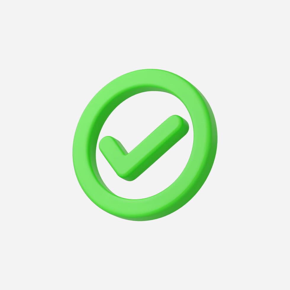 A vibrant green check mark inside a simple circular icon. vector
