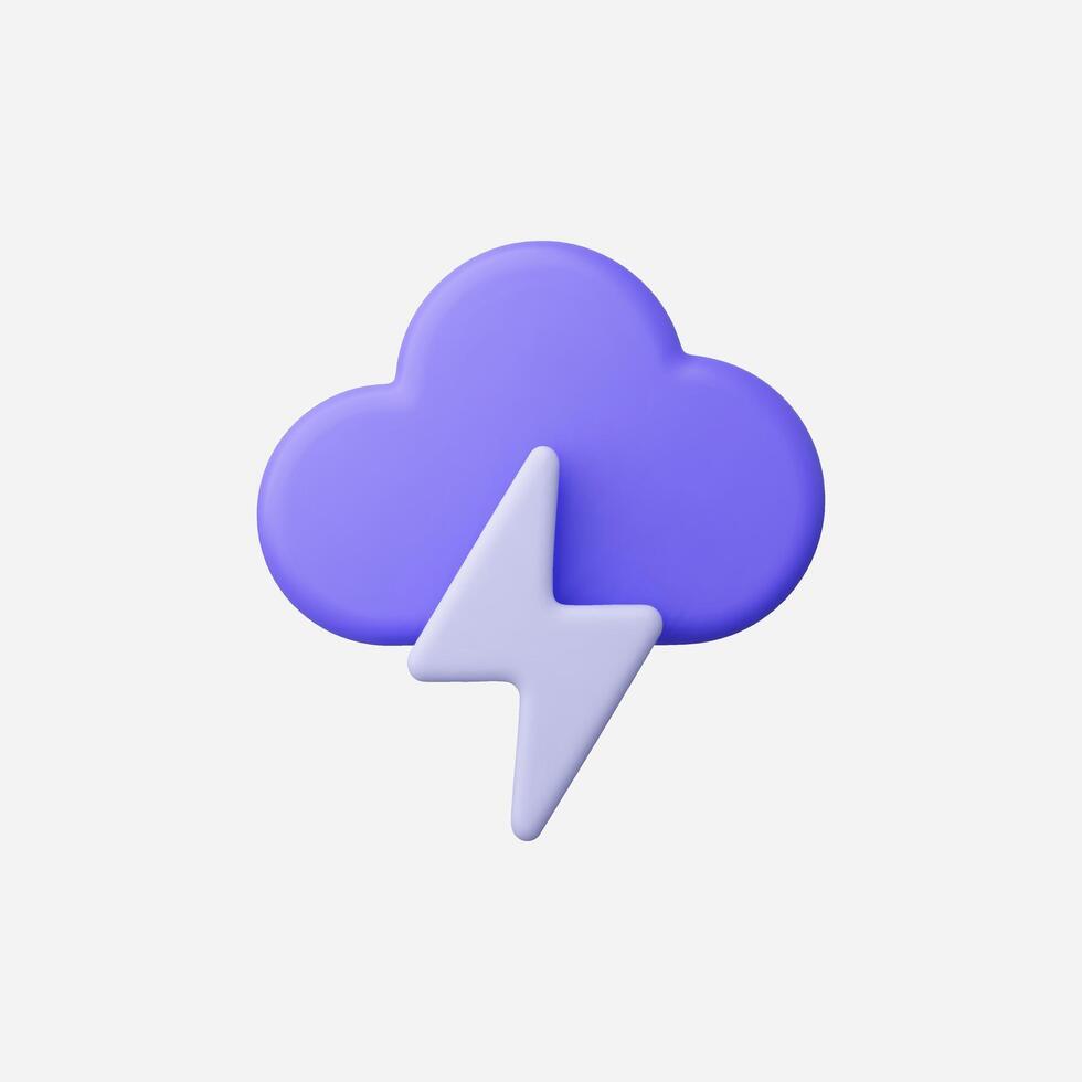 A minimalistic purple cloud icon with a lightning bolt design. vector