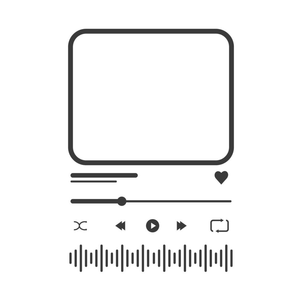 Music player interface with buttons. Stock Illustration vector