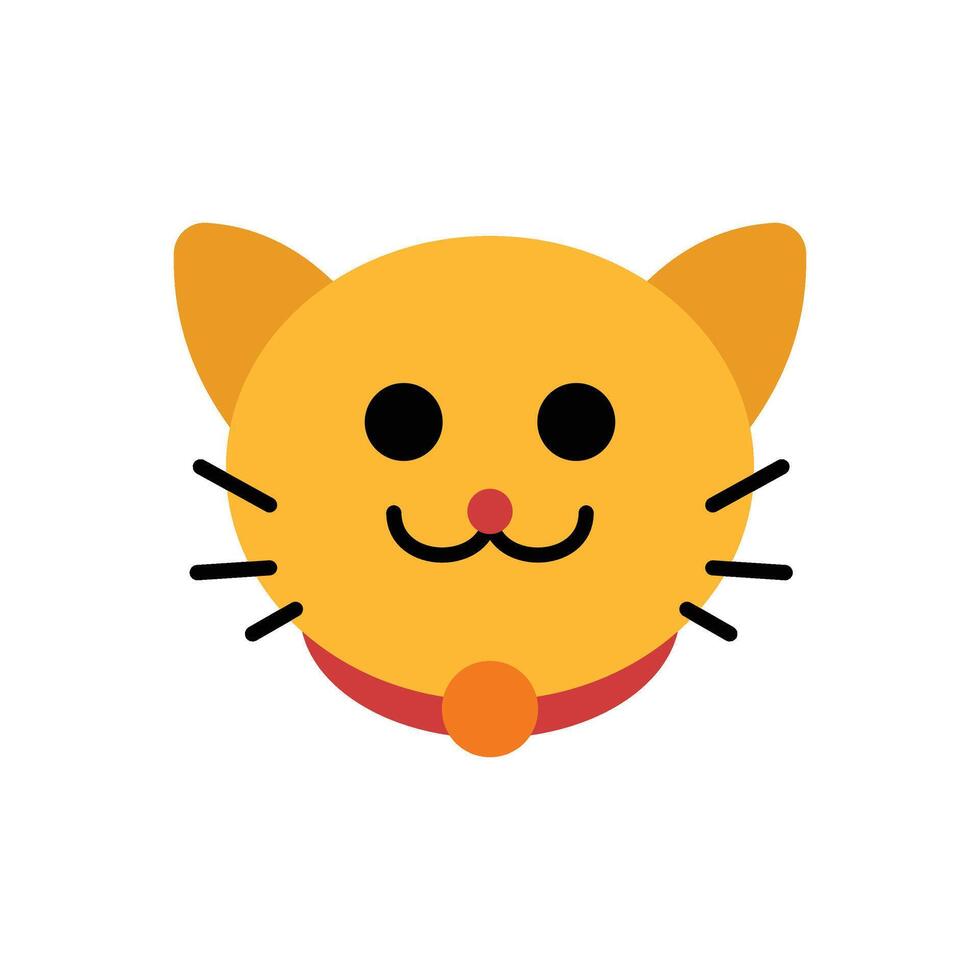 Cat flat icon. colorful. stock illustration vector