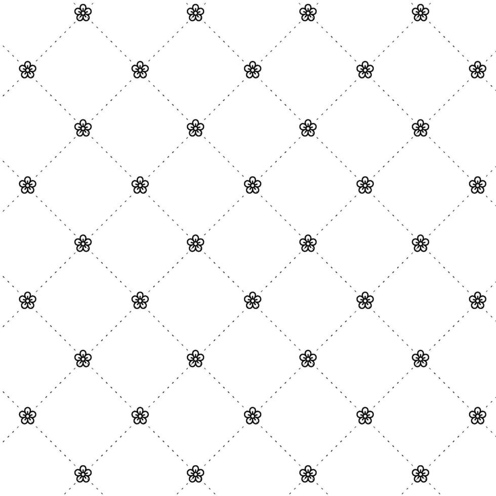 A black and white pattern with small flowers vector