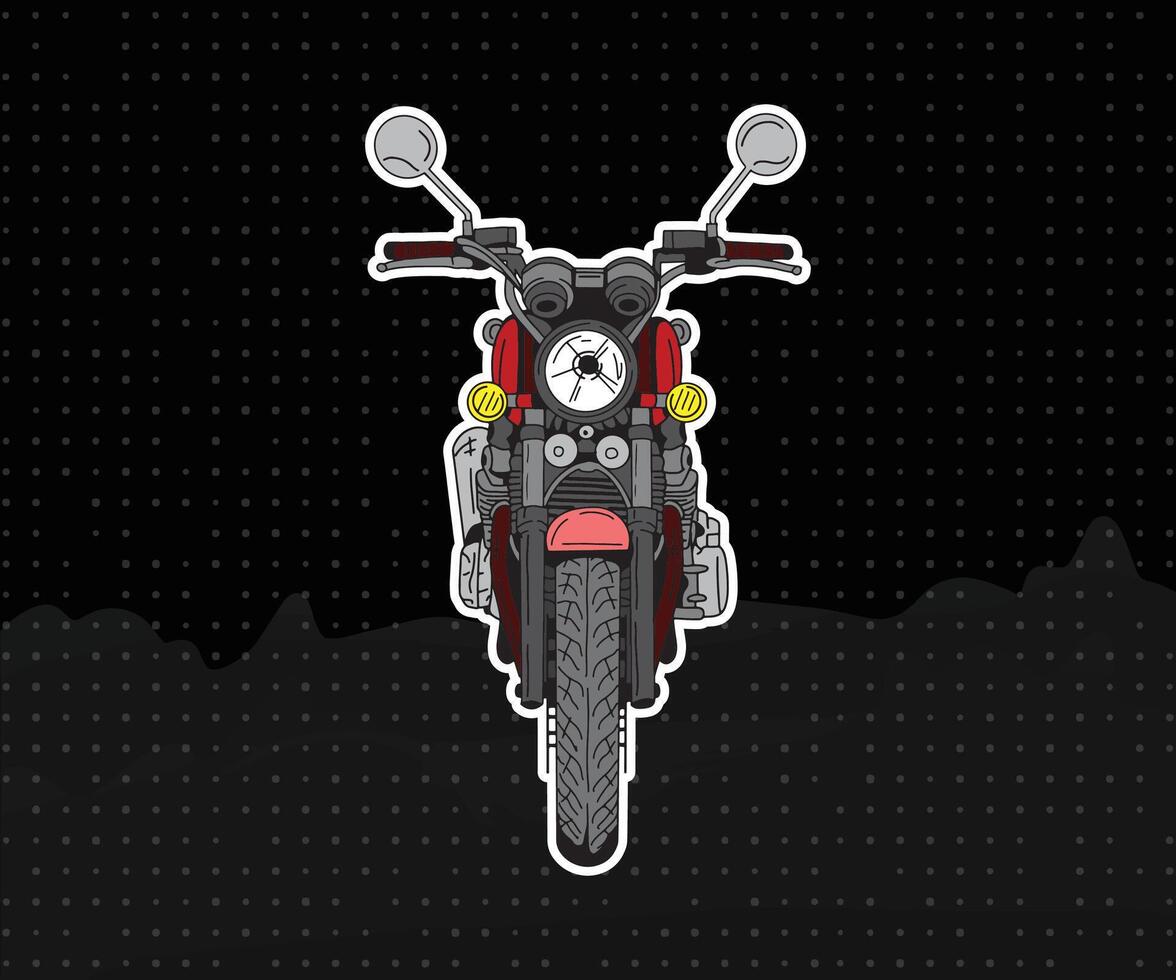 A motorcycle is shown on a black background vector