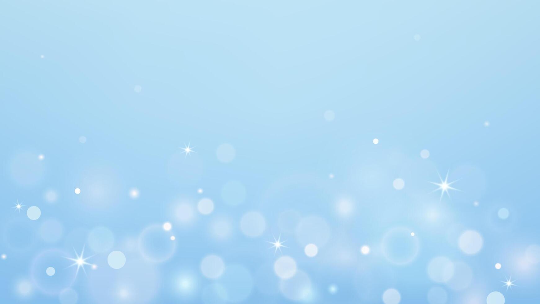 Blue winter bokeh lights and holiday sparkles background design vector
