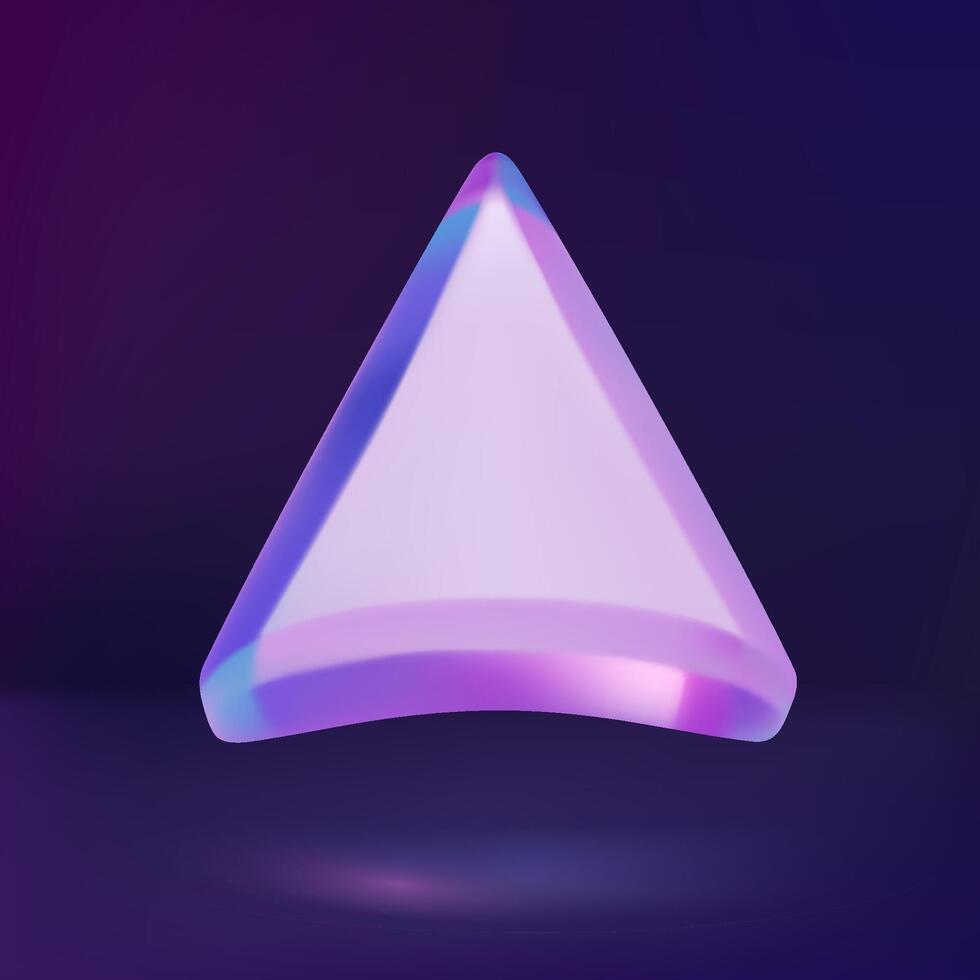 3d glass mouse pointer arrow icon on dark background vector