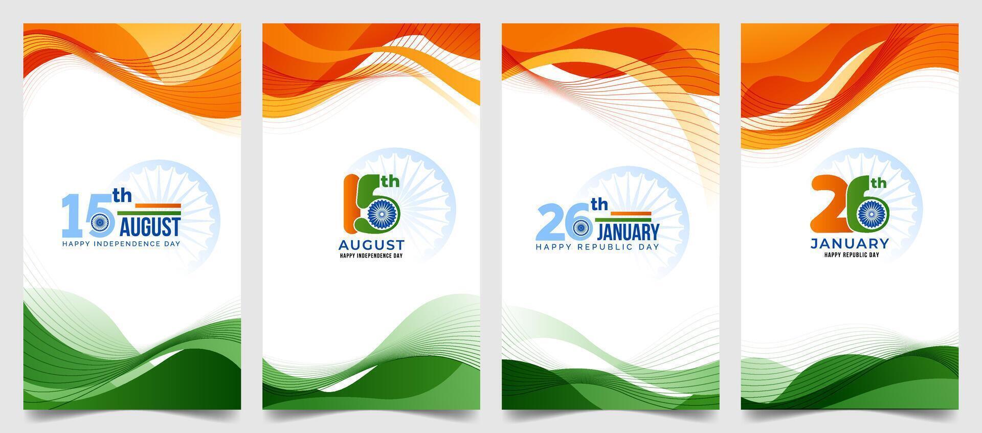 Independence and Republic Day posters vector