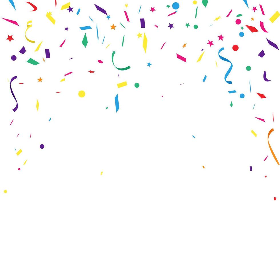 colorful confetti background square banner for celebration party design vector