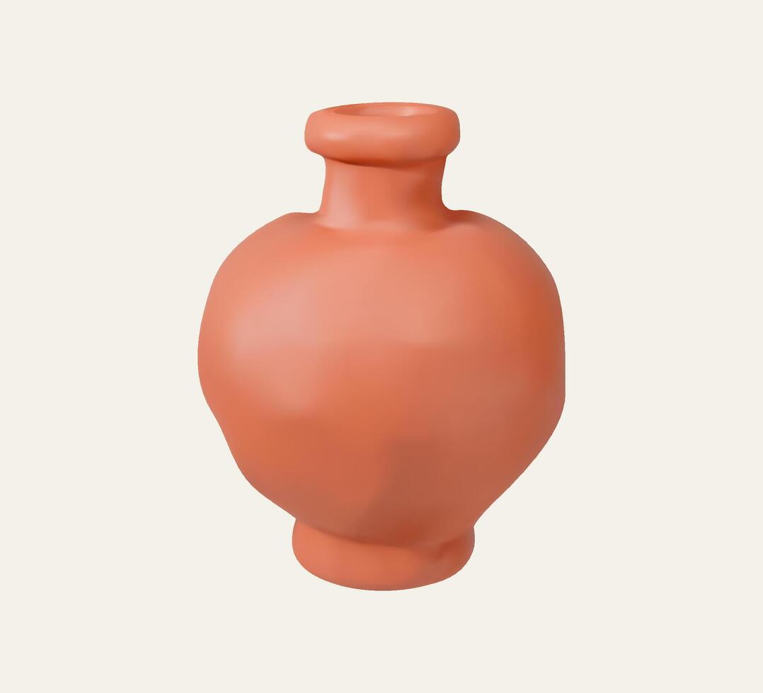 terracotta vase home decor vector