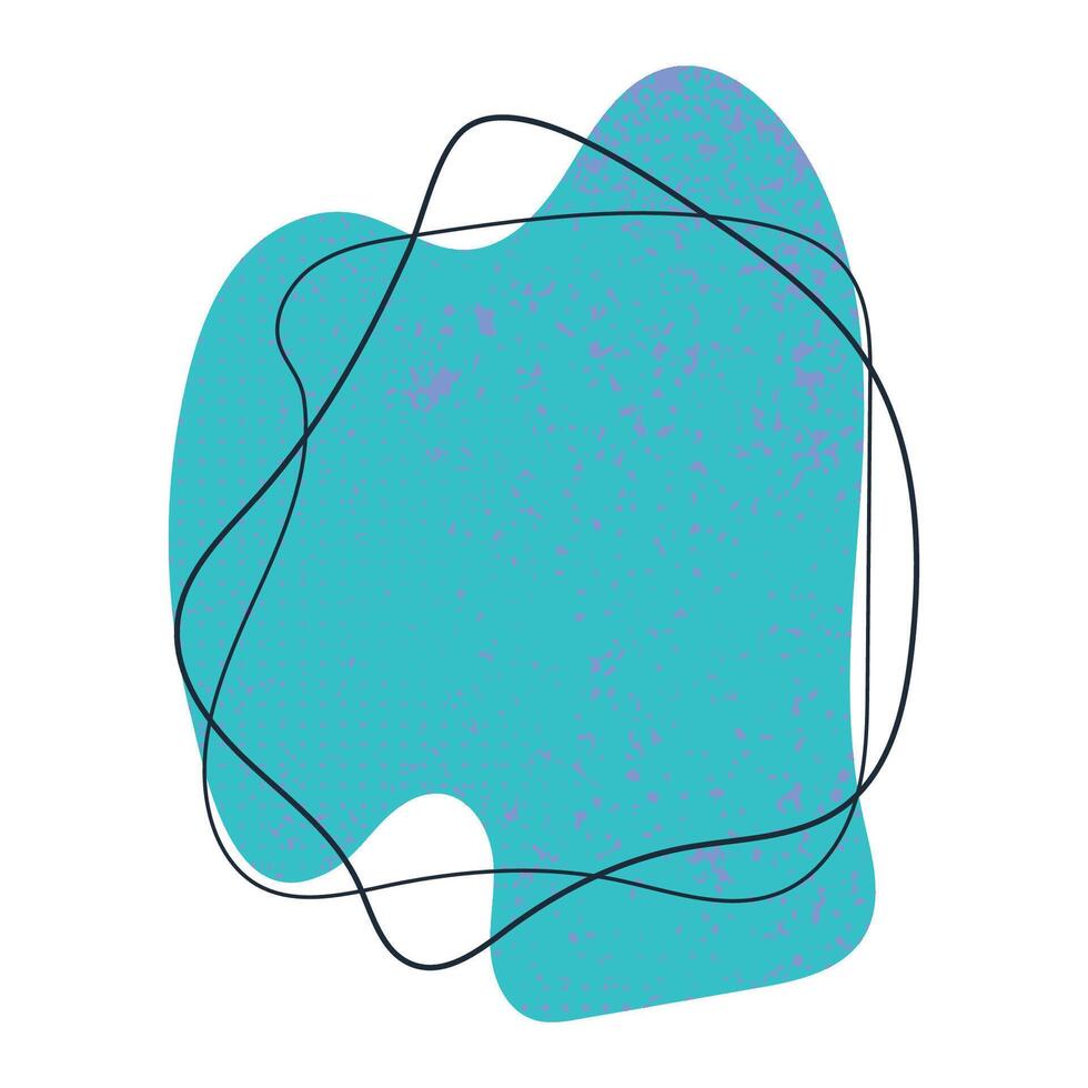 Abstract Blue Blob Icon in Hand Drawn Style Isolated on White Background. Random and simple silhouette figure. Irregular dynamic shape. Modern asymmetric spot vector