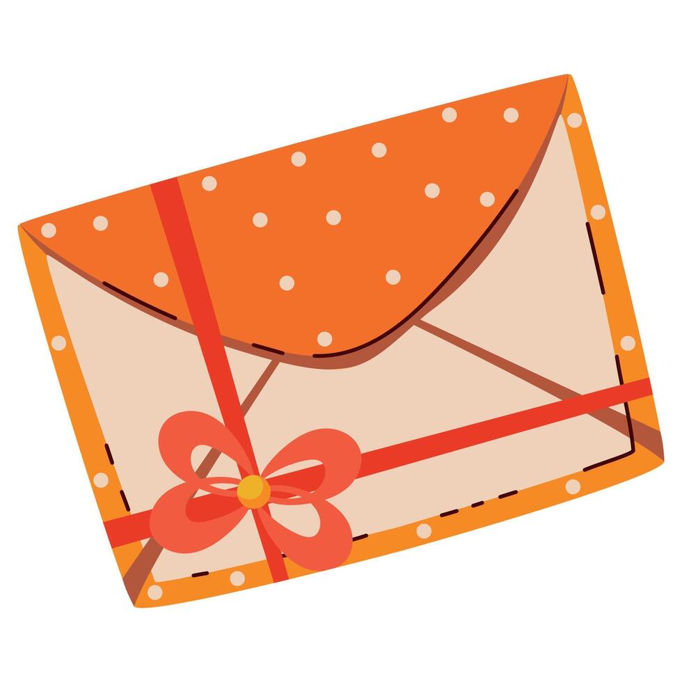 Cute Envelope Icon Sticker Perfect for Christmas, Events. Hand drawn Christmas letter. vector