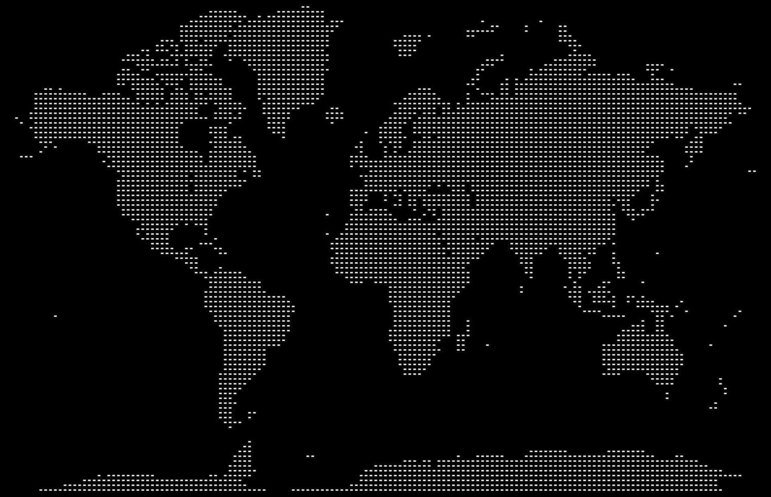 Graphic dotted in squire shape world map with symbolic representation of continents. Great for abstract design and cartography. Realistic squire shape dotted world map feathering country boundary vector