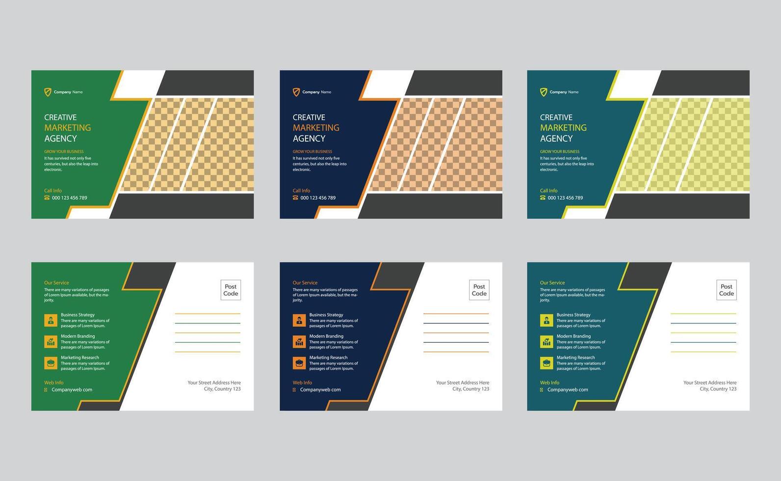 Editable clean creative modern corporate professional company business minimal digital marketing agency post card design template. vector