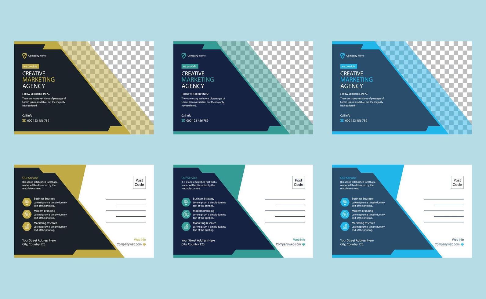 Creative modern corporate elegant editable company business agency digital marketing post card template design. vector