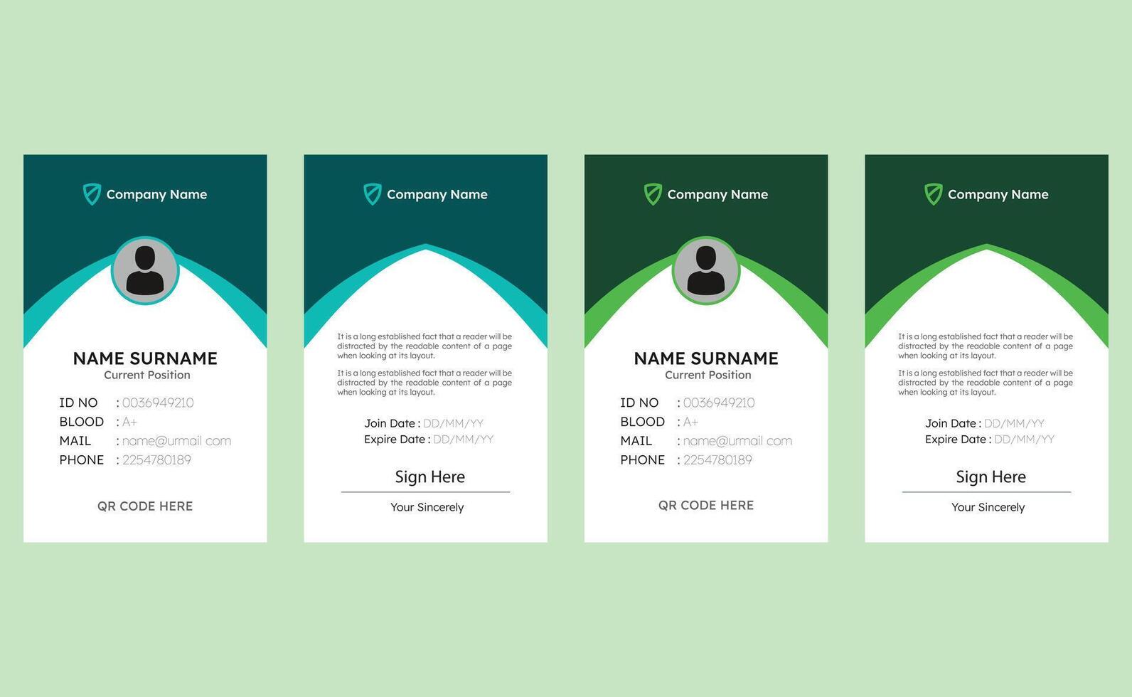 Editable elegant clean creative modern corporate company professional business office id card template design. vector