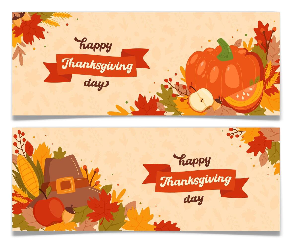 Thanksgiving day themed autumn illustration vector