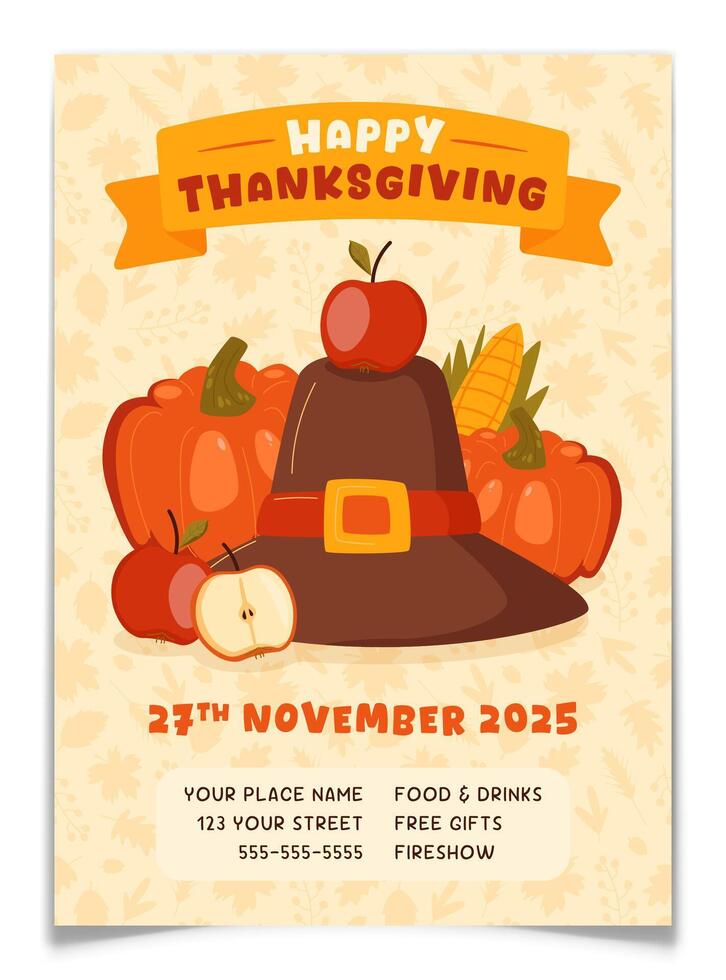 Thanksgiving invitation illustration vector