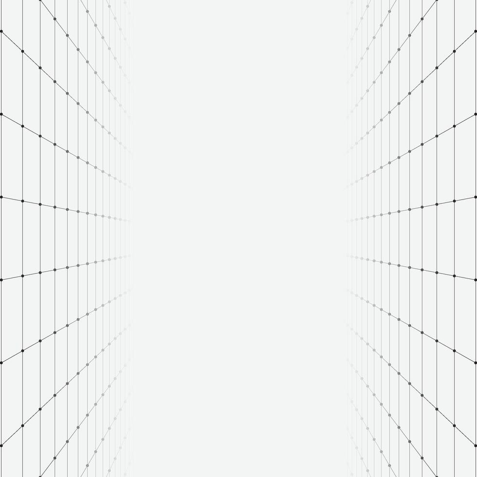 Perspective grid. Abstract wireframe landscape on white background. vector